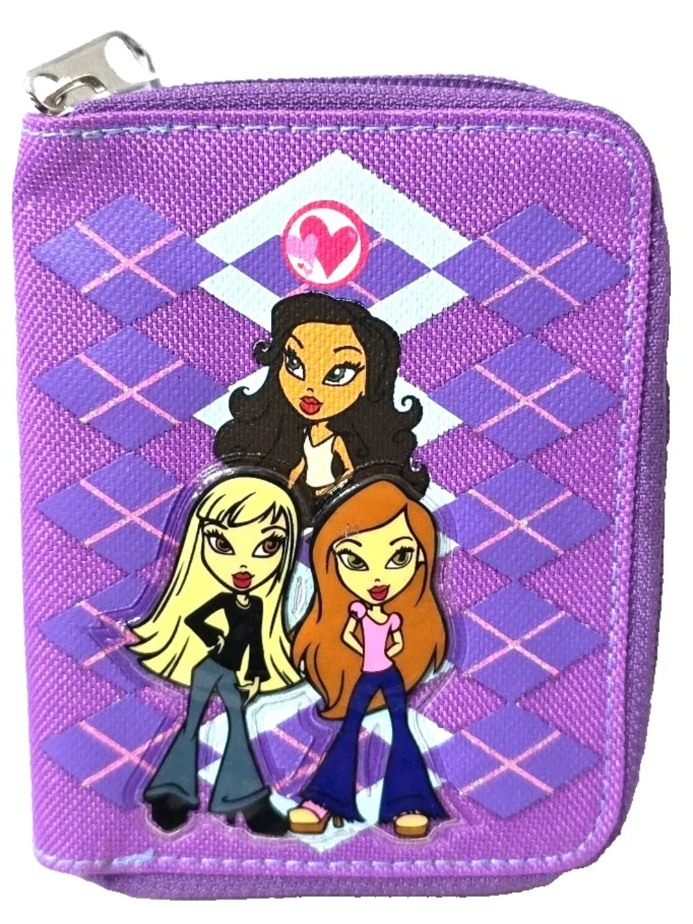 Bratz 2000s pink & purple zip up wallets with cartoon girls graphic #y2k #kidcor